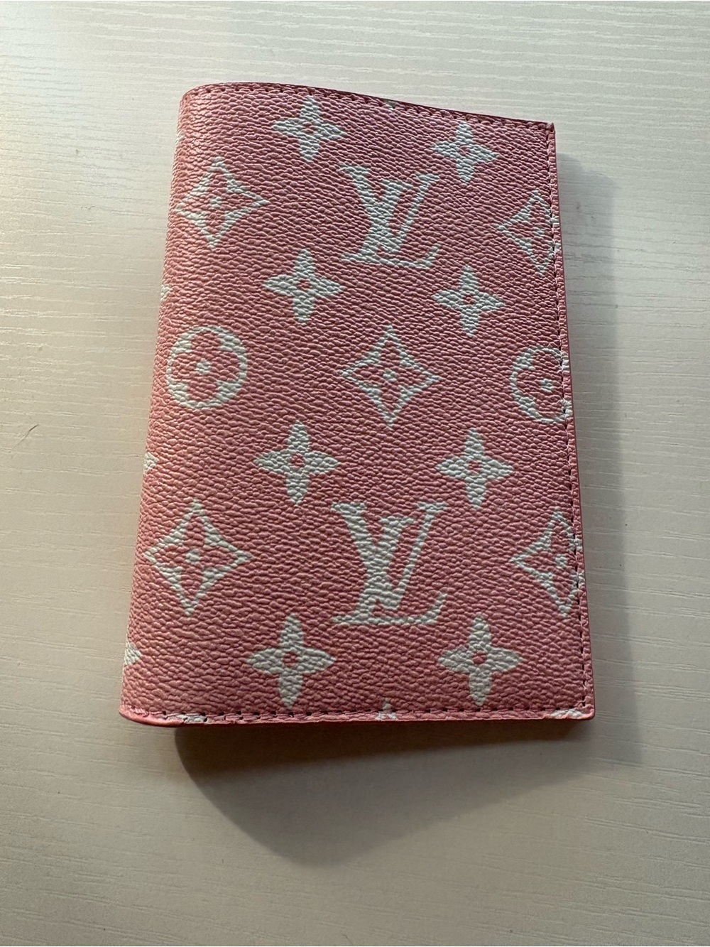 Louis Vuitton Pink & White Monogram Passport/Card Holder